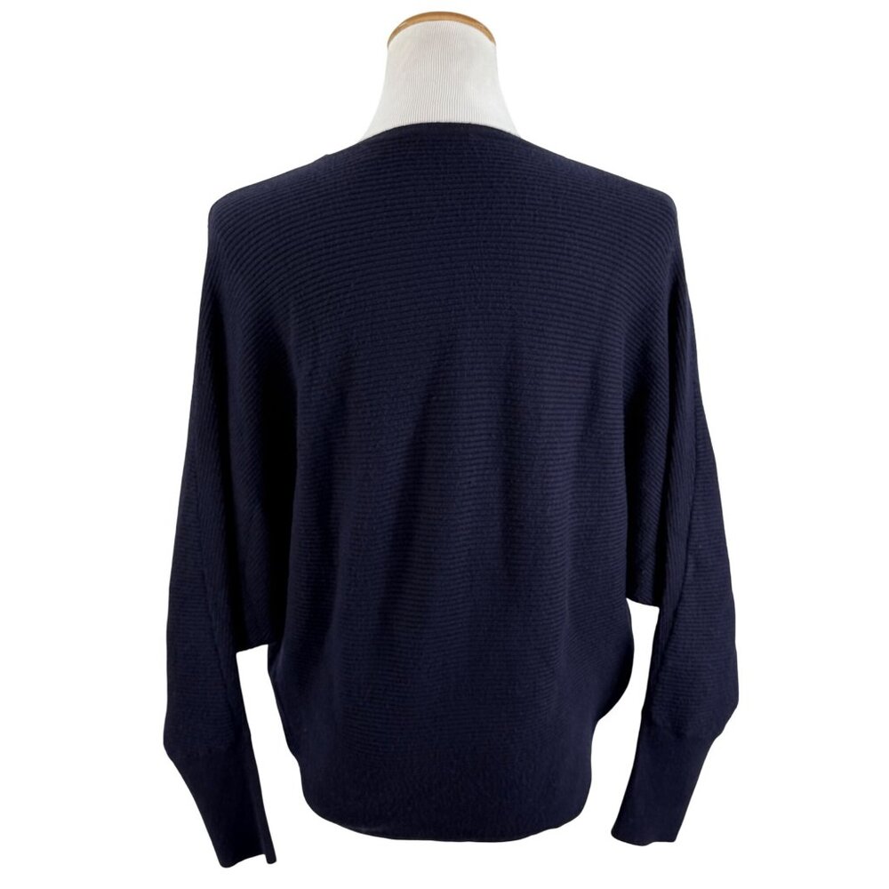 T Tahari Navy Blue Dolman Sleeve Cozycore Casual Lightweight Classic Sweater S - Picture 9 of 15